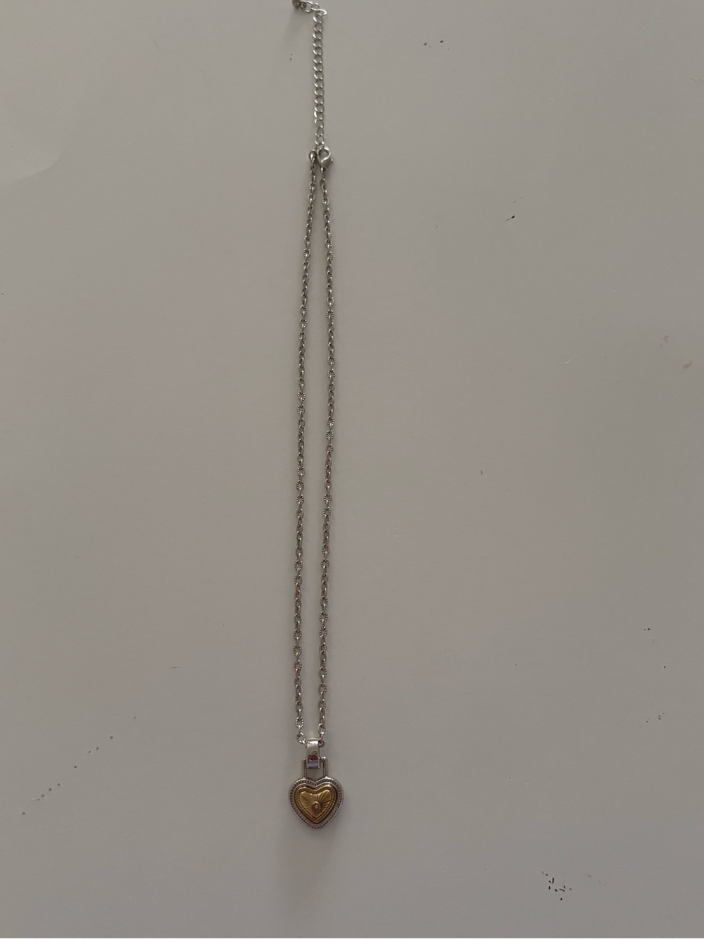 Vintage Diamonds International Two Tone Heart Necklace